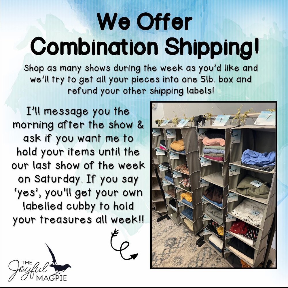We Offer Combination Shipping Across Posh Live Shows!!                       001